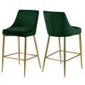 luxury high chair bar stool gold velvet Modern with back